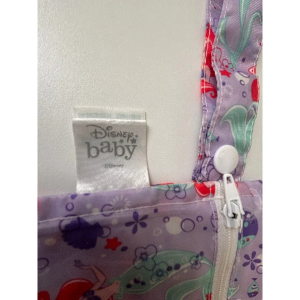Disney Baby Ariel The Little Mermaid Purple Wet Bag Zippered Travel Pouch